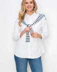 Willette Top with Stripe Front Ties