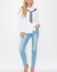 Willette Top with Stripe Front Ties