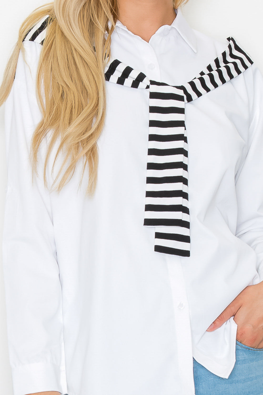 Willette Top with Stripe Front Ties