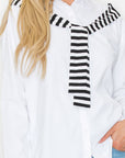 Willette Top with Stripe Front Ties