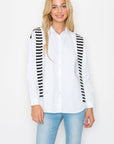 Willette Top with Stripe Front Ties