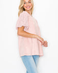 Adelle Stretch Suede Top with Lace