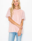 Adelle Stretch Suede Top with Lace