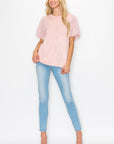 Adelle Stretch Suede Top with Lace