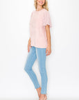 Adelle Stretch Suede Top with Lace