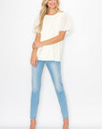 Adelle Stretch Suede Top with Lace