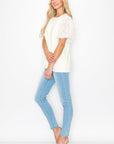 Adelle Stretch Suede Top with Lace