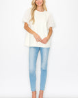 Adelle Stretch Suede Top with Lace