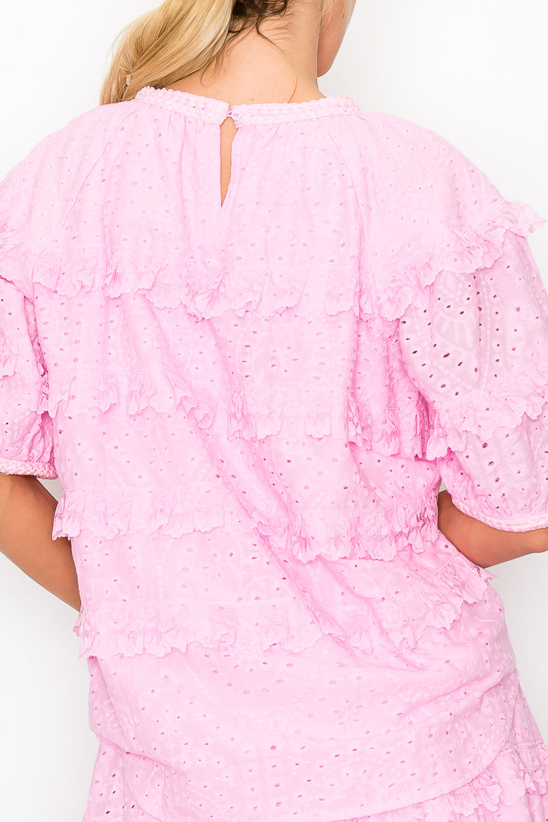 Laura Cotton Lace Eyelet Top