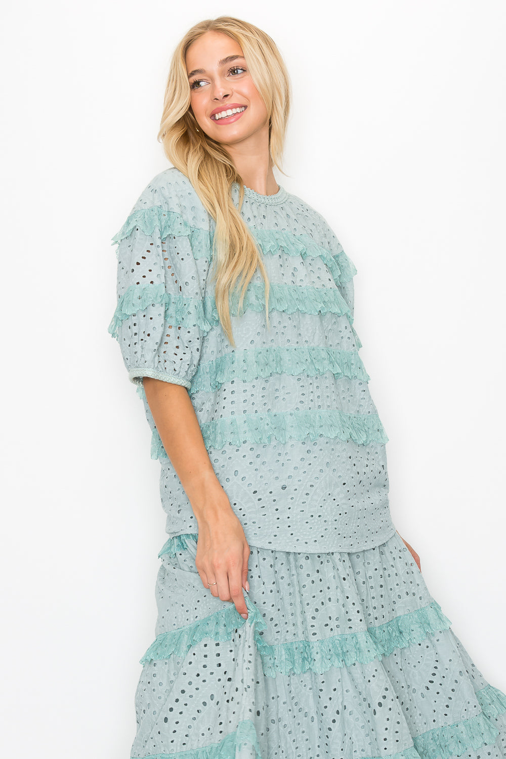 JOH | Laura Cotton Lace Eyelet Top