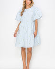 Weslee Cotton Poplin Dress with Embroidered Summer Flowers