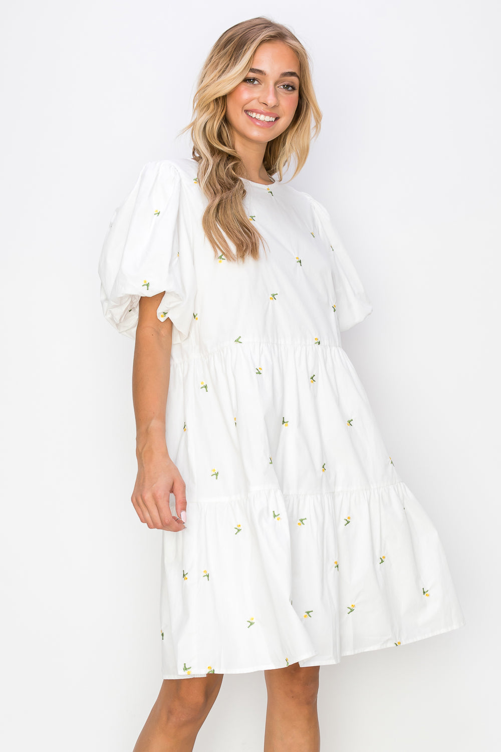 JOH | Weslee Cotton Poplin Dress with Embroidered Summer Flowers