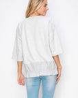 Amy Stretch Suede Top with Cotton Poplin