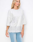 Amy Stretch Suede Top with Cotton Poplin