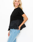 Rena Pointe Knit Top with Front Ruffling