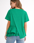 JOH | Rena Pointe Knit Top with Front Ruffling