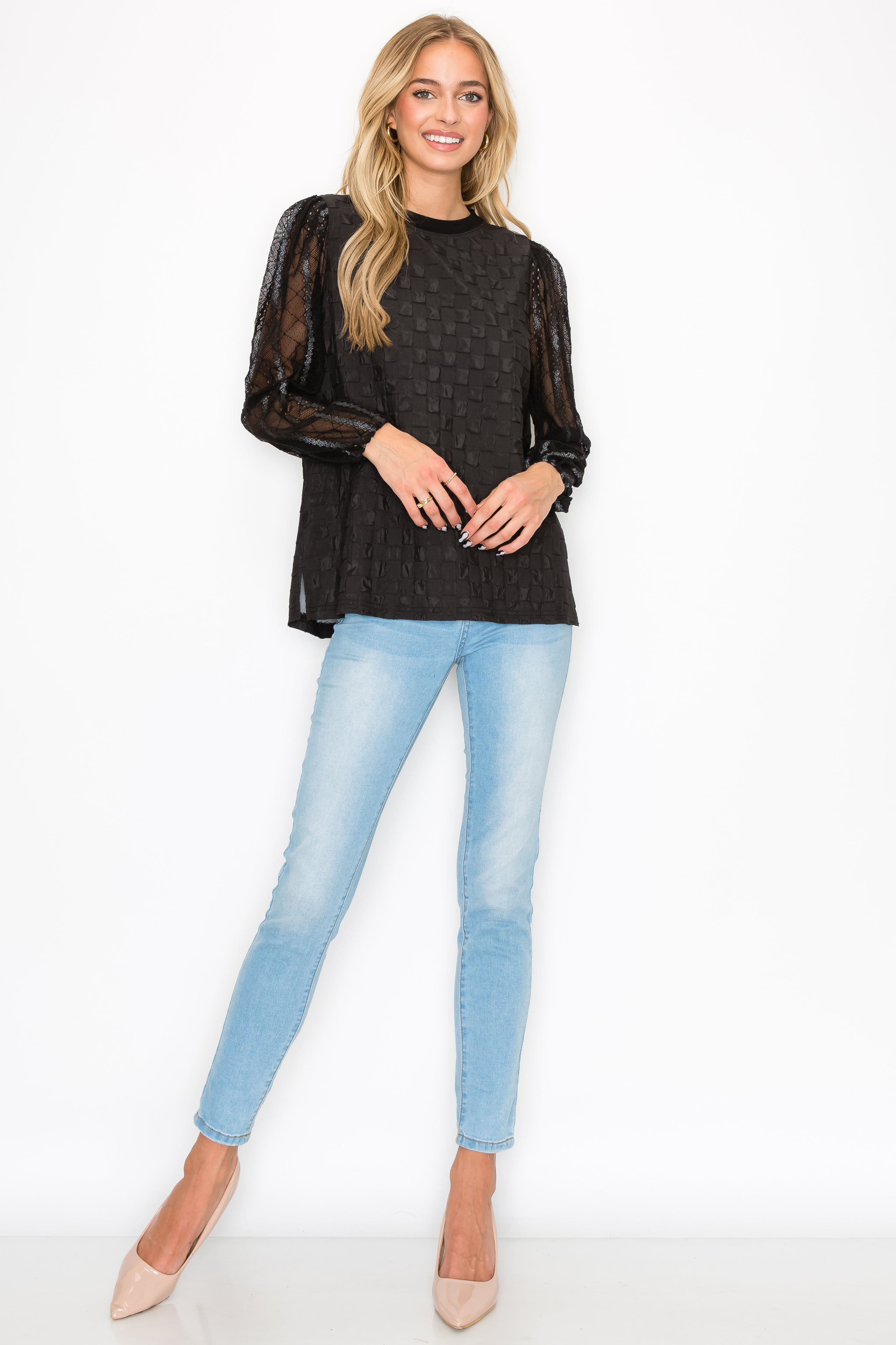 Connie Textured Lace Top