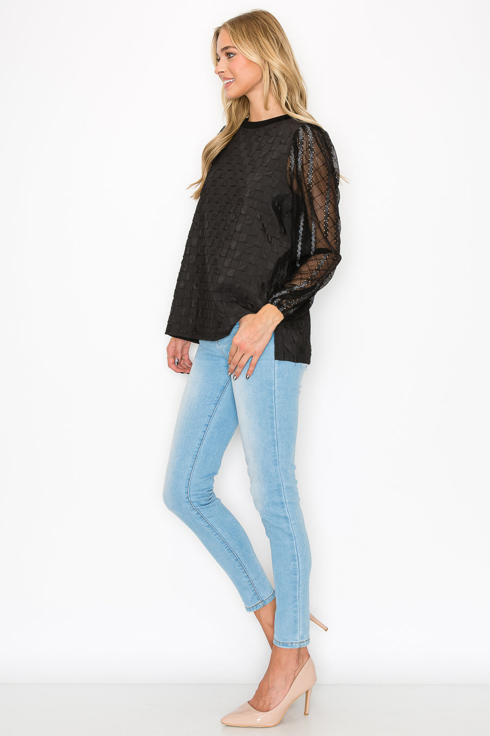 Connie Textured Lace Top