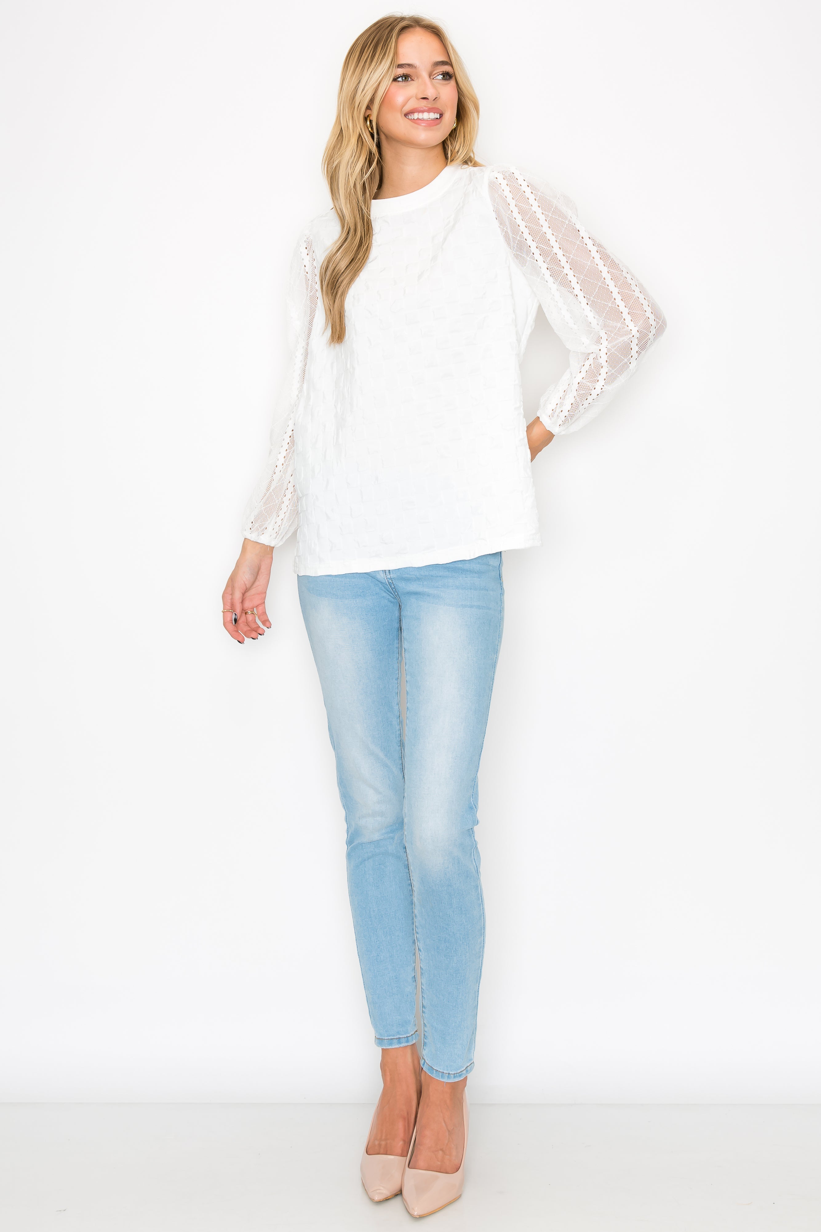 Connie Textured Lace Top