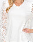 Rhonda Pointe Top with Mesh Lace Swirls