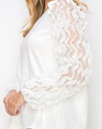 Rhonda Pointe Top with Mesh Lace Swirls