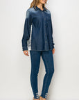 Dani Denim Shirt with Novelty Back Pleating