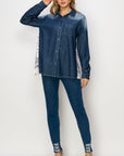 Dani Denim Shirt with Novelty Back Pleating