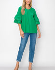 JOH Wesenia Ruffle Sleeve V-Neck Blouse