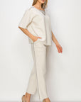 Karine Crepe Knit Pant with Beading Trim