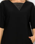 Kassie Crepe Knit Top with Beading Trim