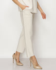 Karine Crepe Knit Pant with Beading Trim