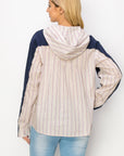 Rickie Pointe Knit Top with Stripe Hoodie