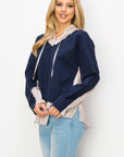 Rickie Pointe Knit Top with Stripe Hoodie