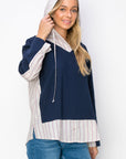 Rickie Pointe Knit Top with Stripe Hoodie