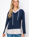 Rickie Pointe Knit Top with Stripe Hoodie