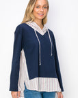 Rickie Pointe Knit Top with Stripe Hoodie