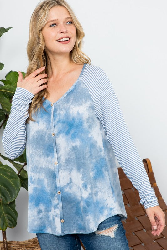 e Luna Tie Dye Mixed Top