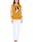 Cute Dog Animal Jacquard Pullover Sweater