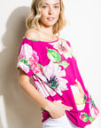 e Luna PLUS Floral One Shoulder Top