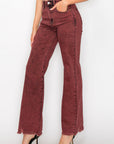 Artemis Vintage Mulberry High-Rise Tummy-Control Flare Jeans – Burgundy