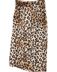 Lilou Satin Leopard Tie Skirt