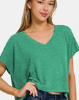 Zenana V-Neck Short Sleeve T-Shirt