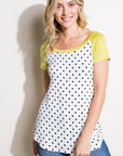 e Luna PLUS Polka Dot Mix Baseball Top