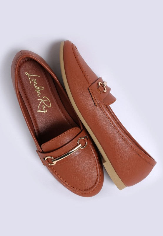 Oliot Horsebit Detail Flat Loafers