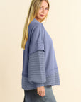 Davi & Dani Faux Layered Round Neck Sweater