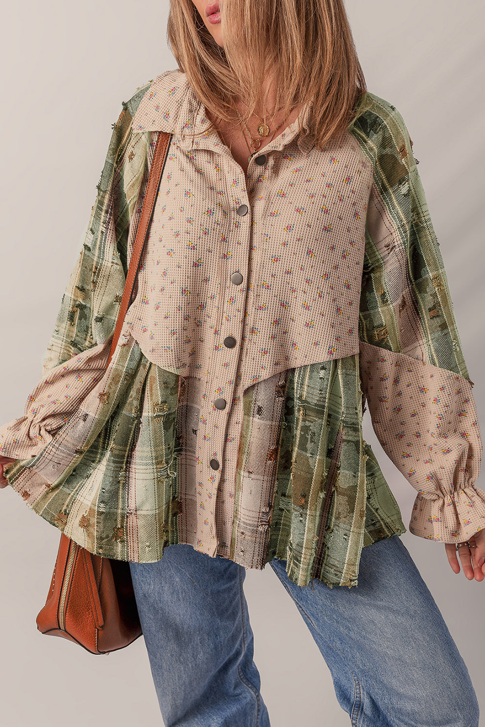 Floral Patchwork Ruffle Shacket | Cottagecore Layering