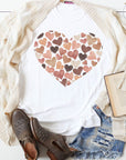 Watercolor Hearts Earthy Pink & Brown Graphic Tee