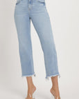 RISEN Full Size High Rise Raw Edge Crop Jeans