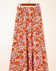 Boho Floral Tiered Maxi Skirt Split
