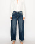 Artemis Vintage High Rise Dark Wash Barrel Jeans